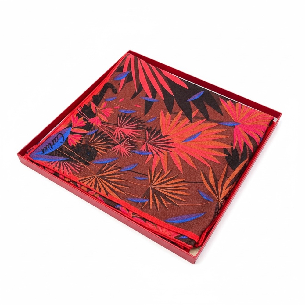 Colorful Leaf Print Scarf